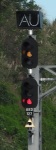 AKD 127 signal with route indicator above signal heads