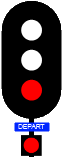 Single head with marker directly underneath and blue Depart board