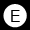 Capital &quot;E&quot; on a white circle