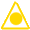 Yellow circle on a white triangle with yellow border